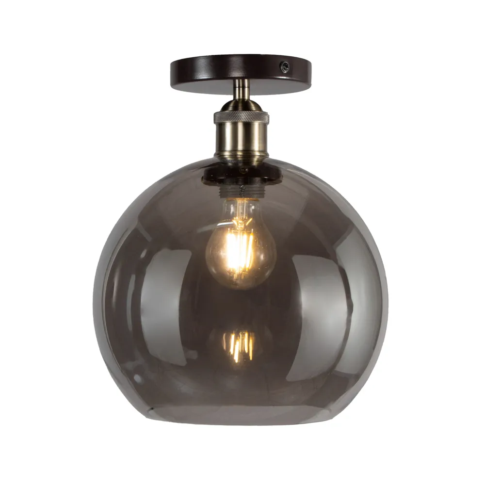 Carter Industrial Flush Ceiling Light, Bronze