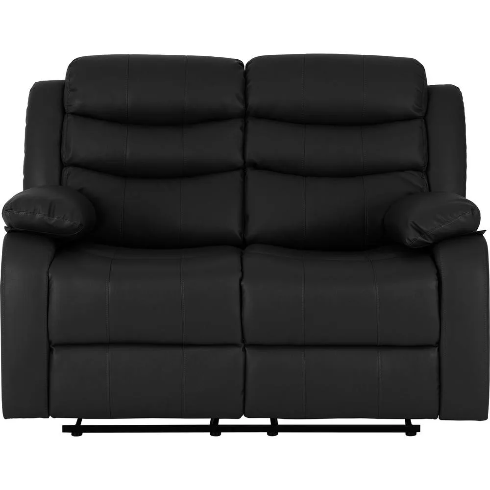 Seconique Roma 2 Seater Recliner Sofa - Black Faux Leather 6