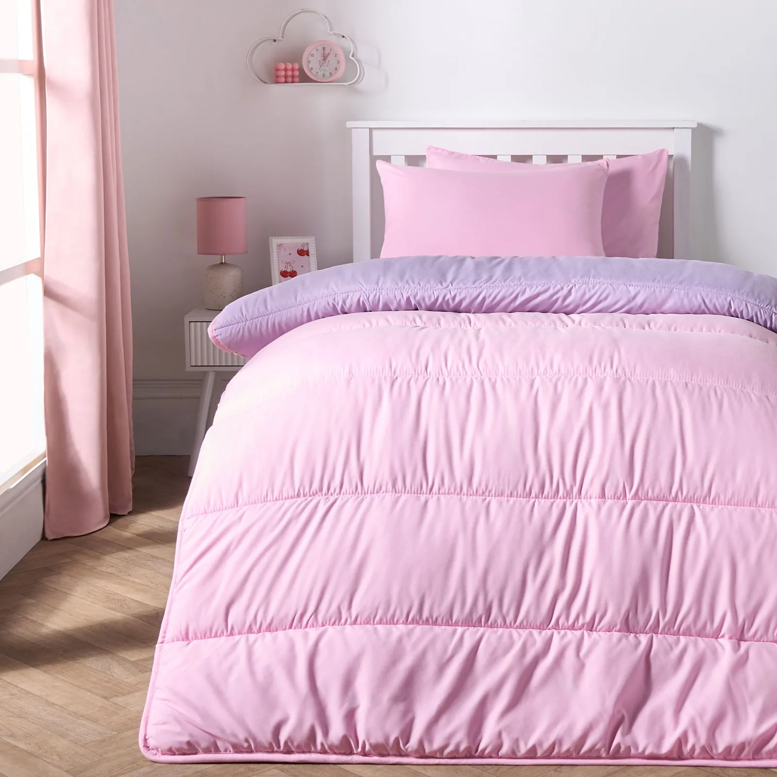 OHS Soft Coverless 10.5 TOG Duvet Set Pillowcase Quilted Cover in Lilac