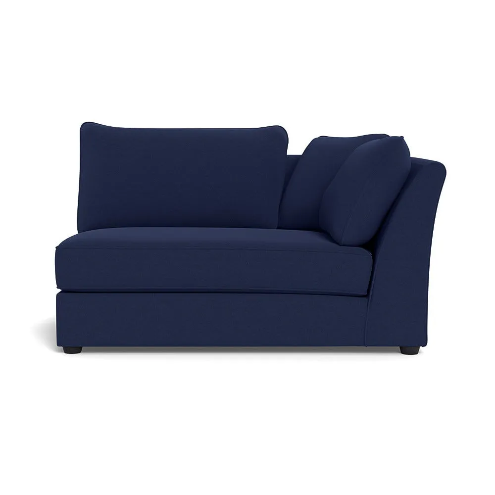 Heal's Tailor Large Curved Right Hand Facing Corner Unit Melton Wool New Navy Black Feet