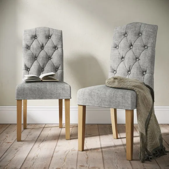 Normandy Set of 2 Chelsea Dining Chairs, Fabric 1