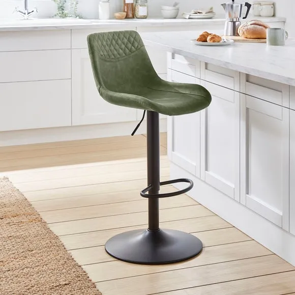 Walden Height Adjustable Bar Stool, Faux Leather 1