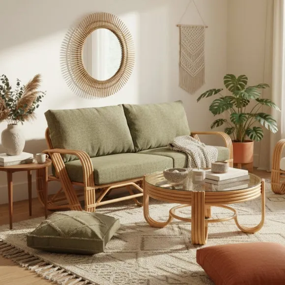 Desser Pretzel Rattan Coffee Table