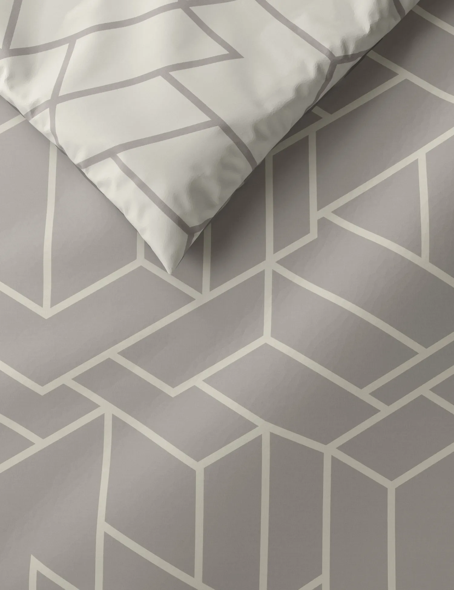 M&S Unisex Cotton Blend Geometric Bedding Set