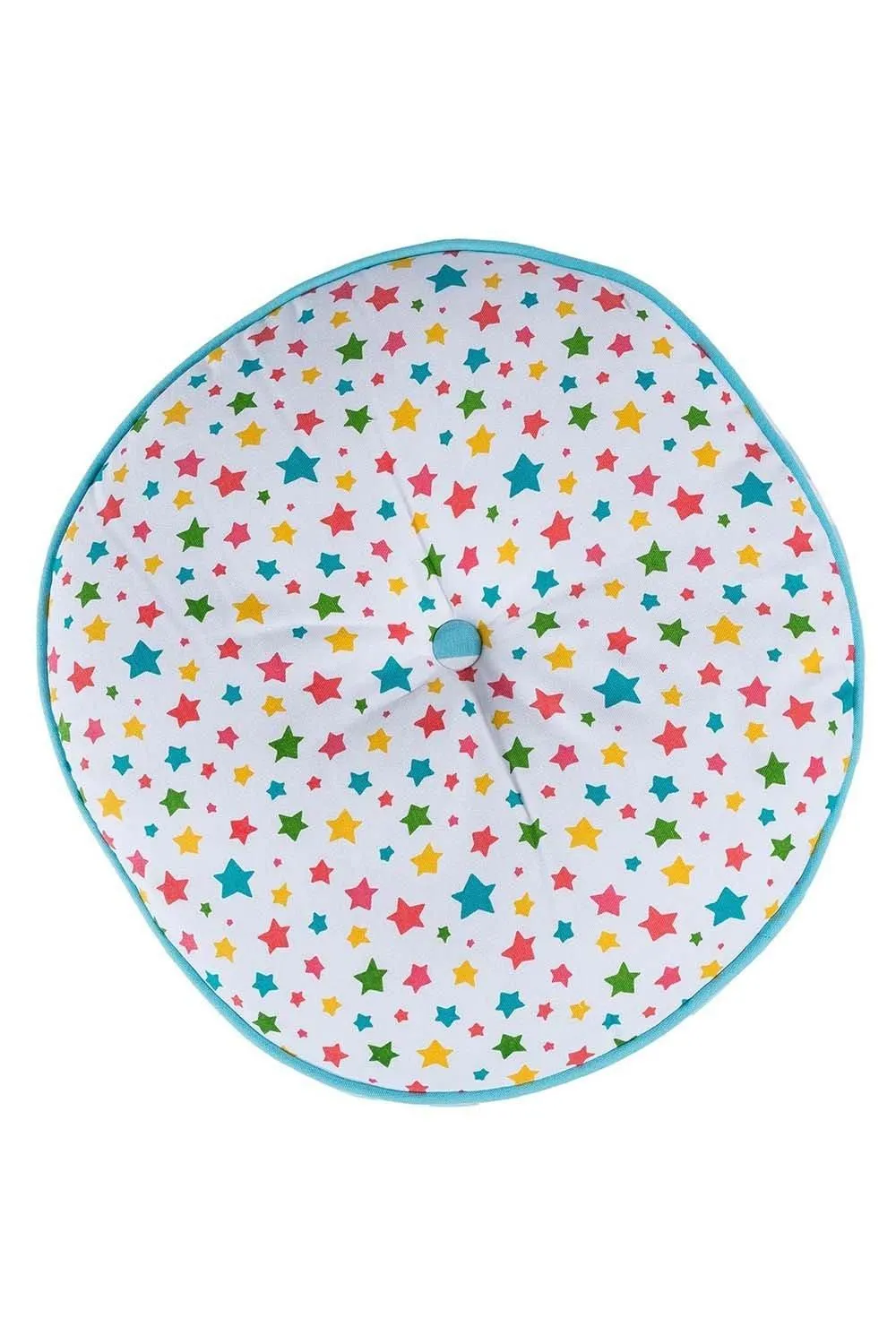 Homescapes Multi Stars & Blue Stripes Round Floor Cushion