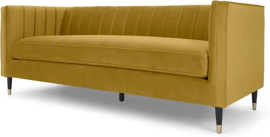 Evadine 3 Seater Sofa, Vintage Gold Velvet