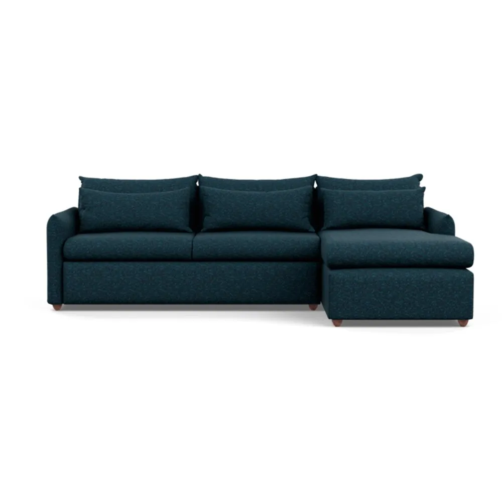 Heal's Pillow Large Right Hand Corner Chaise Brecon Ink Chestnut Stain Feet
