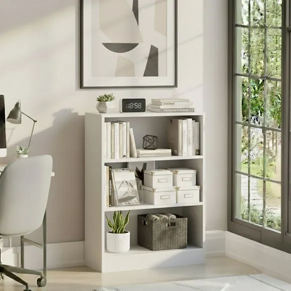 Return - Cambridge 3 Tier Low Bookcase, White