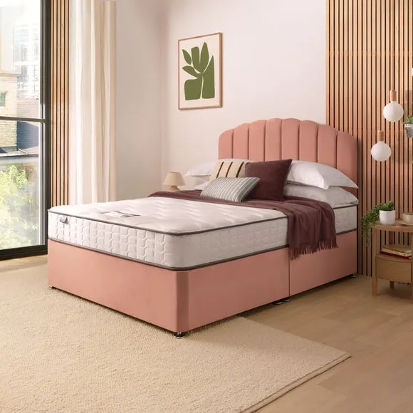 Silentnight Divan Bed With Velvet Merlin Headboard and 800 Pocket Sprung Mattress 1