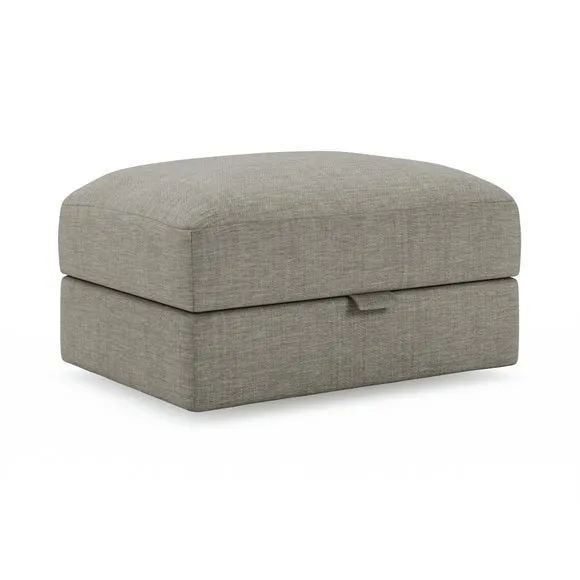 Hattie Slub Faux Linen Storage Footstool 6