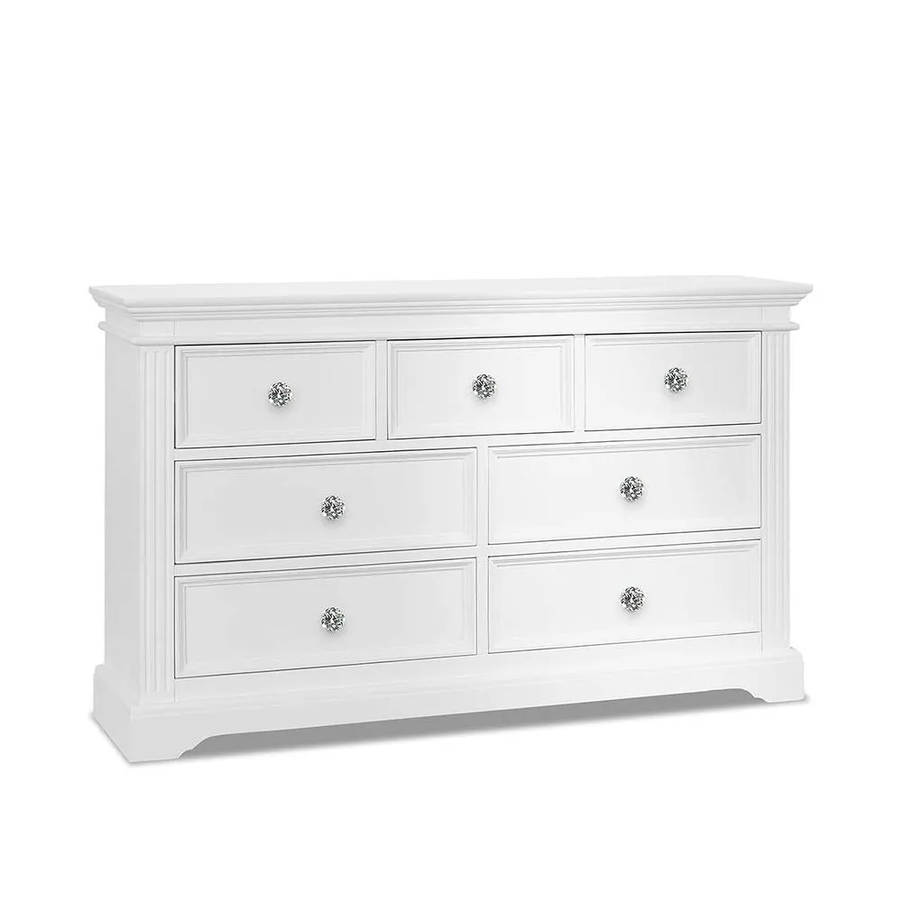 Statement Furniture Gainsborough White 3 Over 4 Chest of Drawers with Crystal Handles 4
