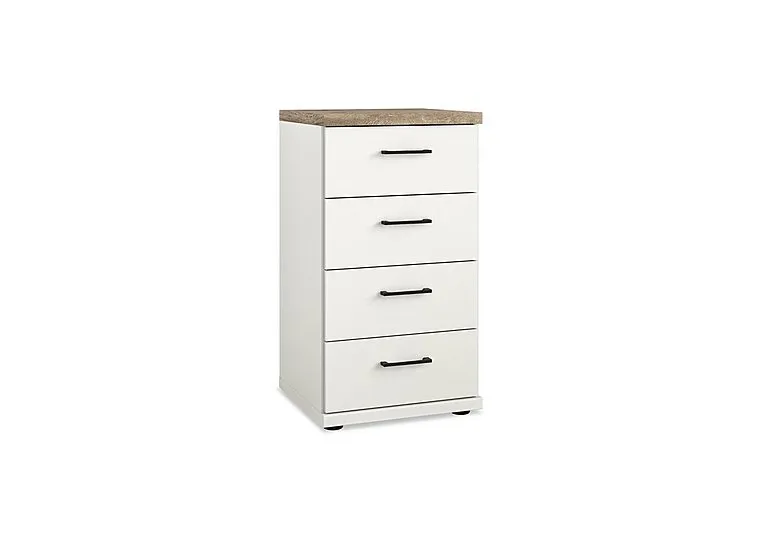 Adeline Narrow 4 Drawer Chest - White