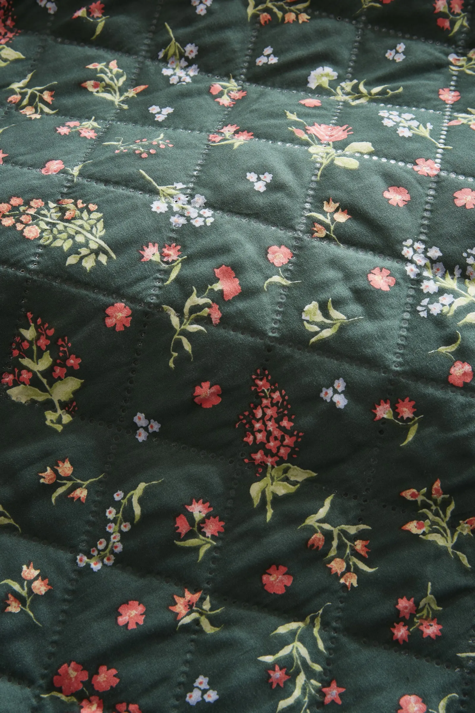 Fusion 'Nelly' Floral Print Textured Finish Duvet Cover Set in Green 3