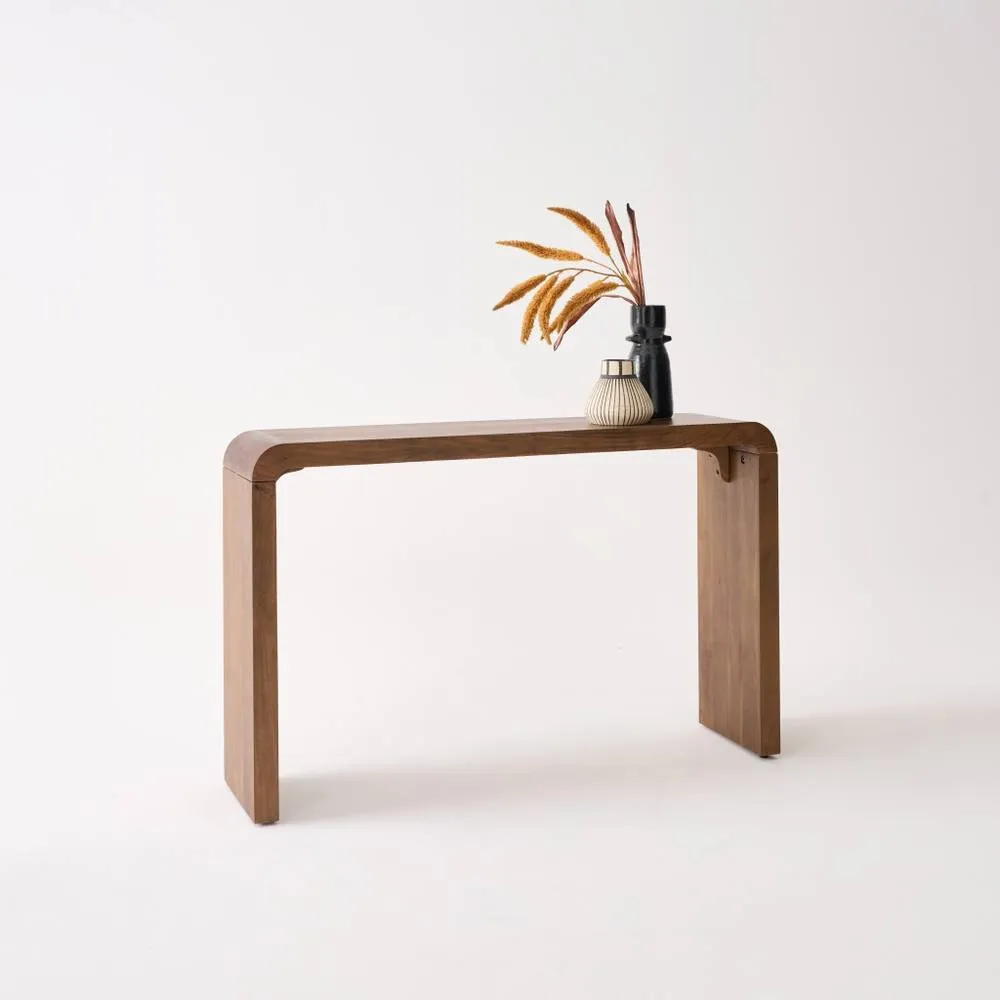 sweeek Exotic Acacia Wood Console in Dark Brown