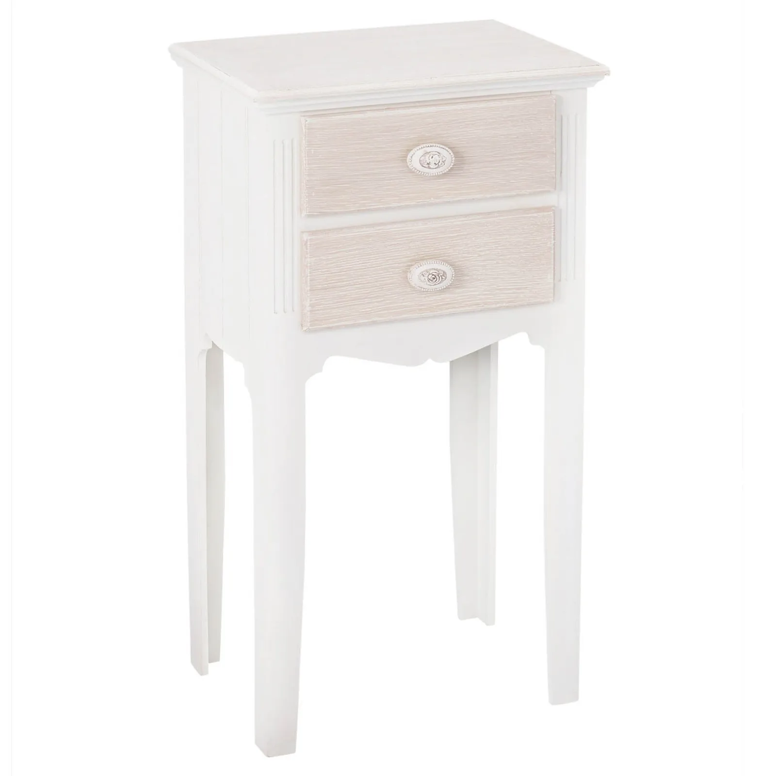 Jule 2 Drawer Nightstand White/Natural