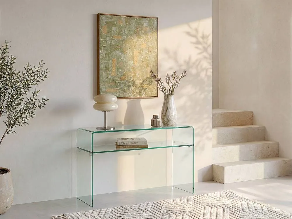 Vente-unique 1 - Compartment Console - Tempered Glass - Transparent - STILEOS in Clear 3