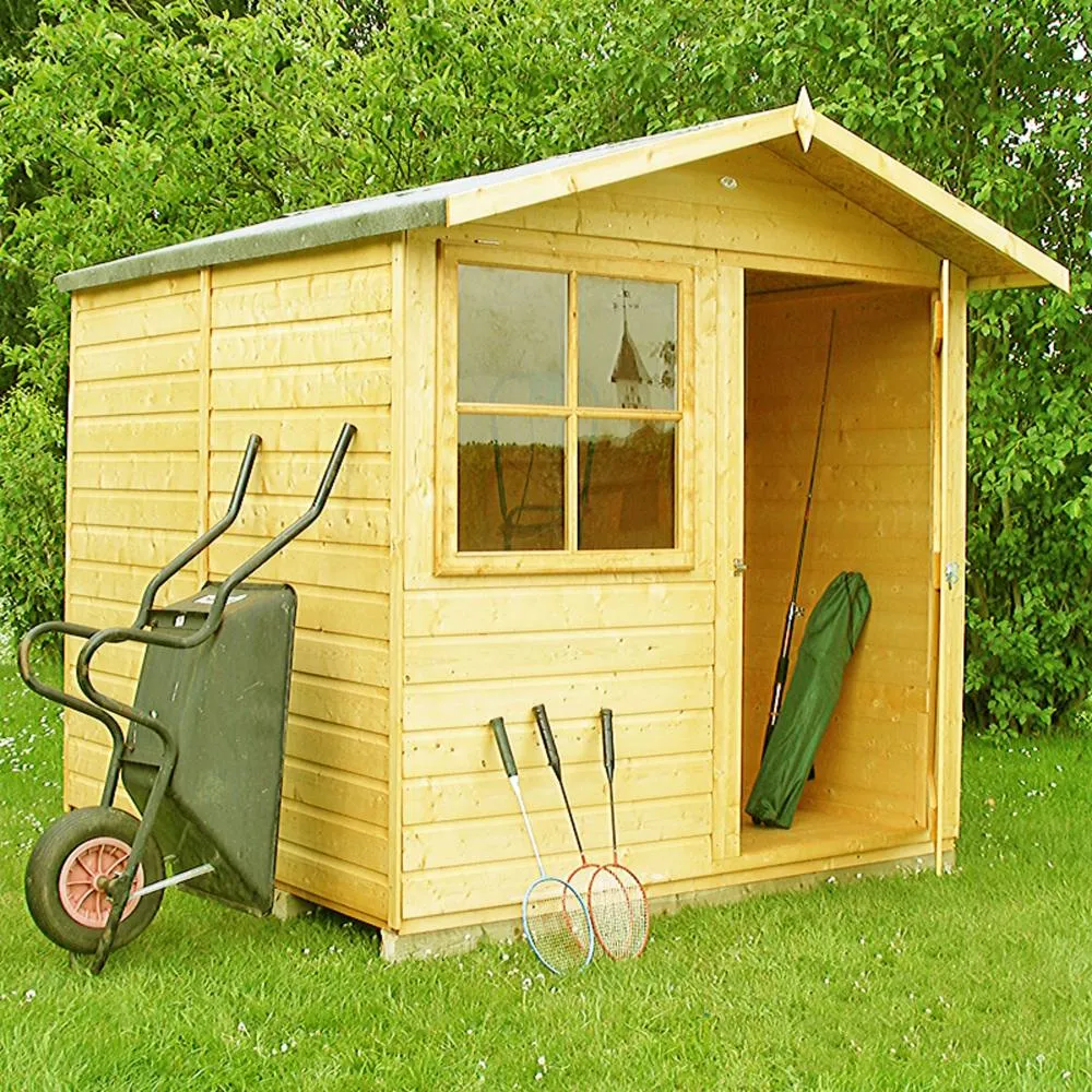 Shires Abri Single Door Tongue & Groove Garden Shed Workshop Approx 7x7 ft in Brown