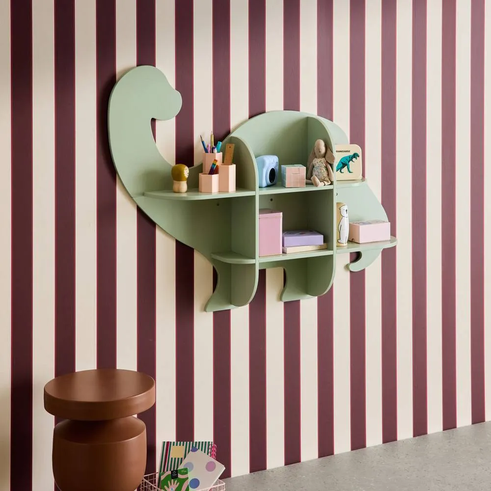sweeek Dinosaur wall shelf 5 storage spaces in Green 4