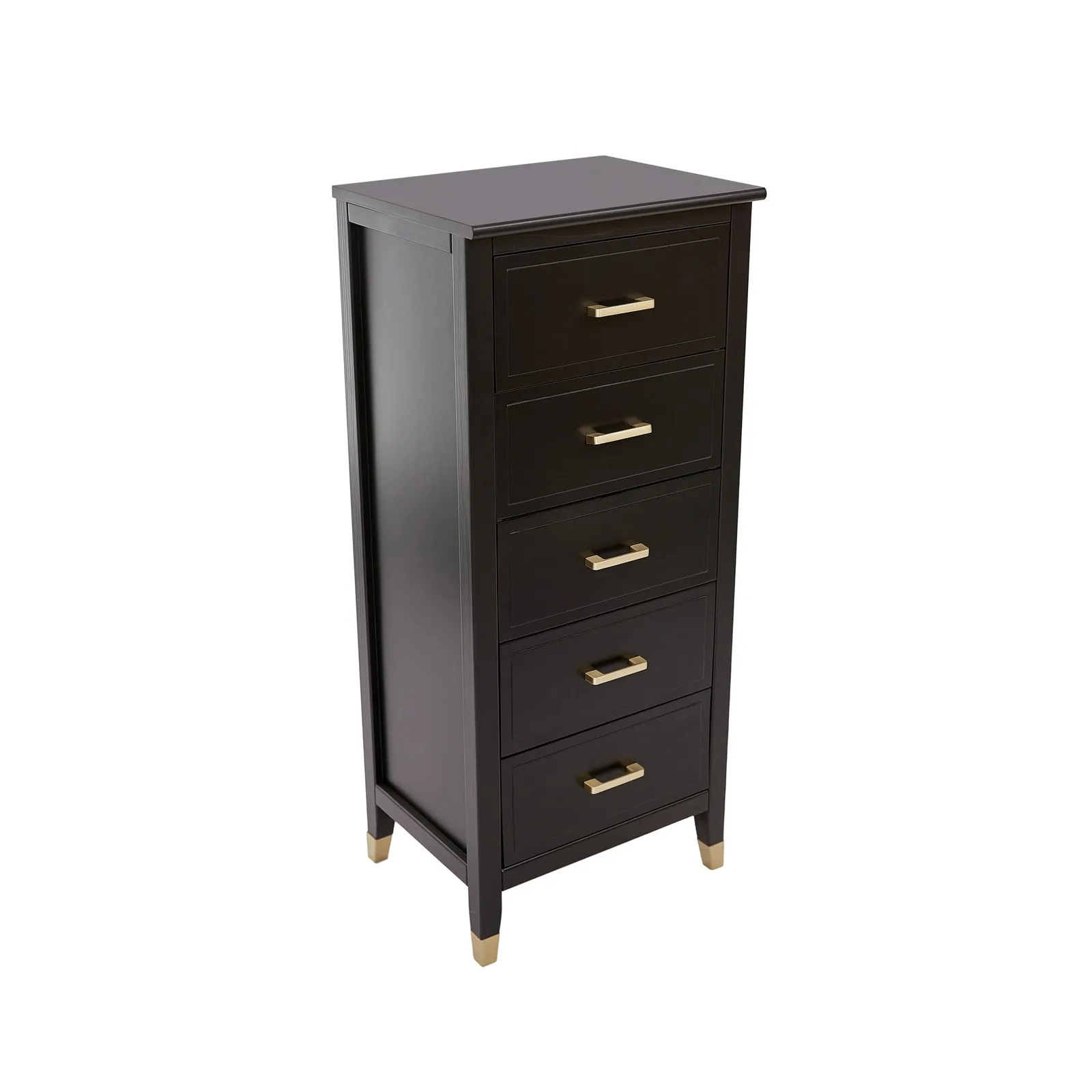 Cabinet Bits Palazzi 5 Drawer Narrow Chest of Drawers in Black 4