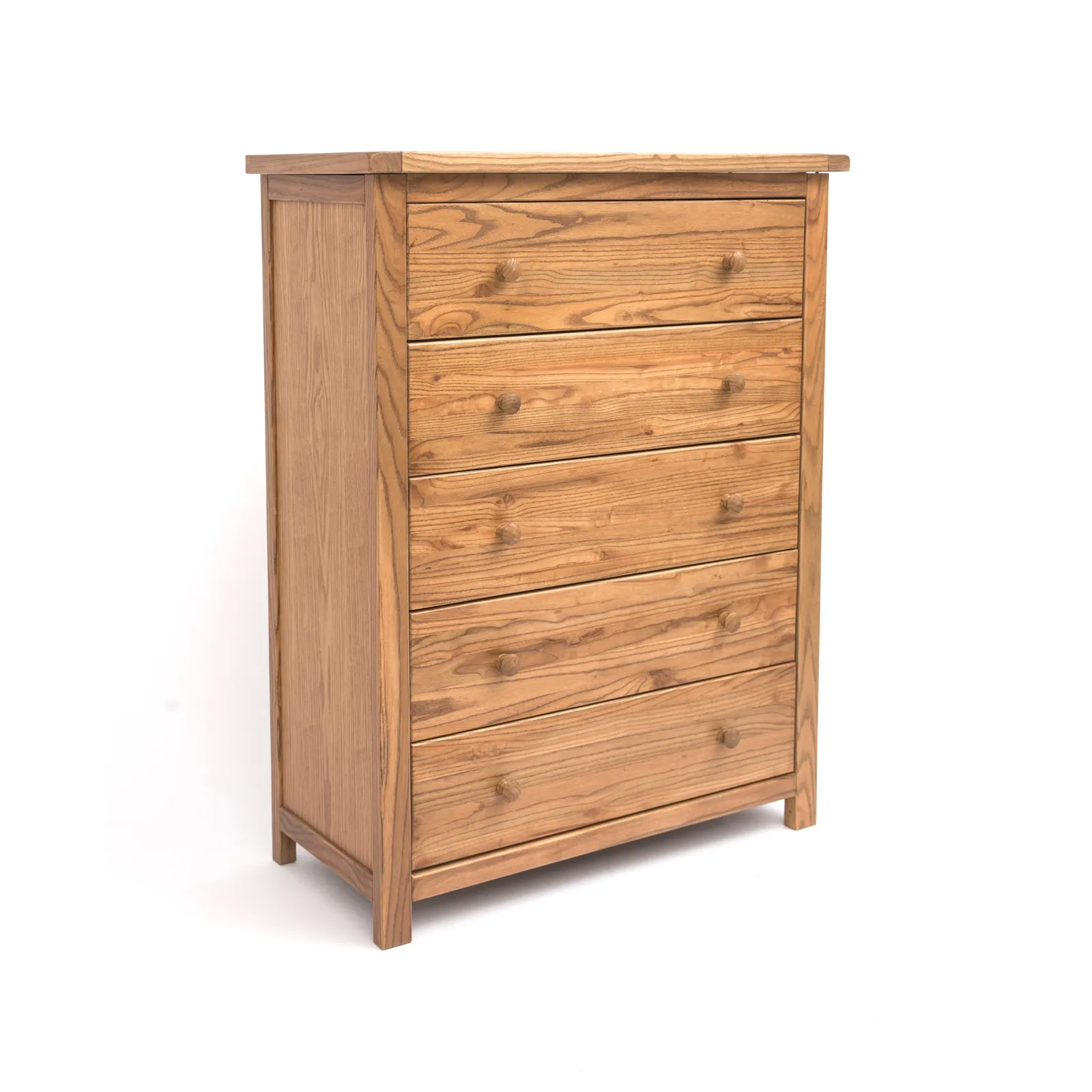 Cabinet Bits Trivento 5 Drawer Chest of Drawers Wood Knob in Natural 2