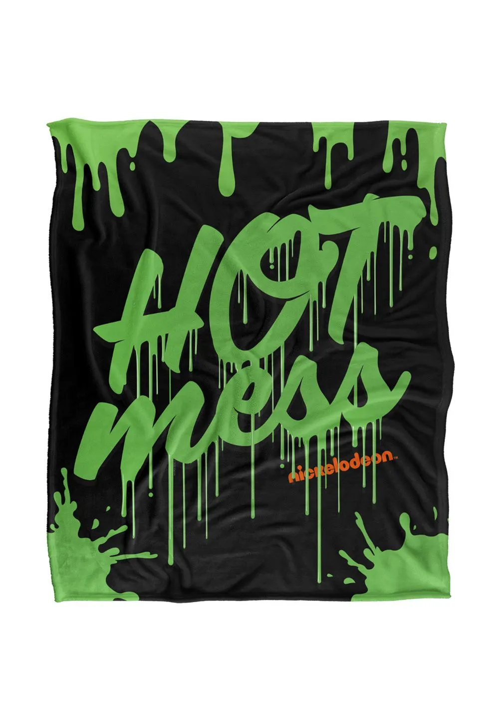 Nickelodeon Slime Hot Mess Silky Touch Super Soft Throw Blanket 152 X 127 cm in White