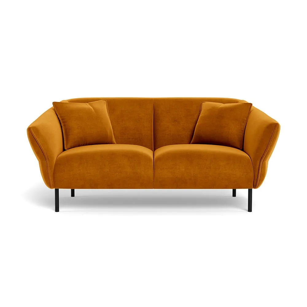 Heal's Alto 2 Seater Sofa Smart Luxe Velvet Cognac Black Feet 1