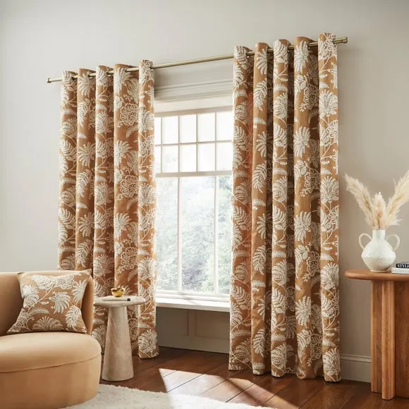 Dakota Embroidered Eyelet Curtains 2