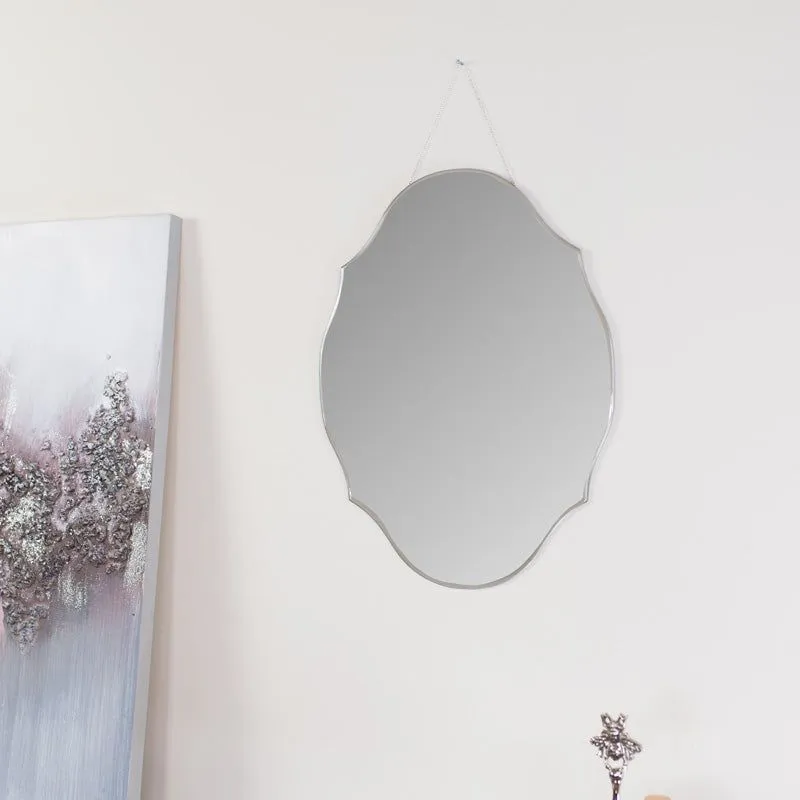 Melody Maison Vintage Frameless Bevelled Wall Mirror 38cm X 50cm in Clear