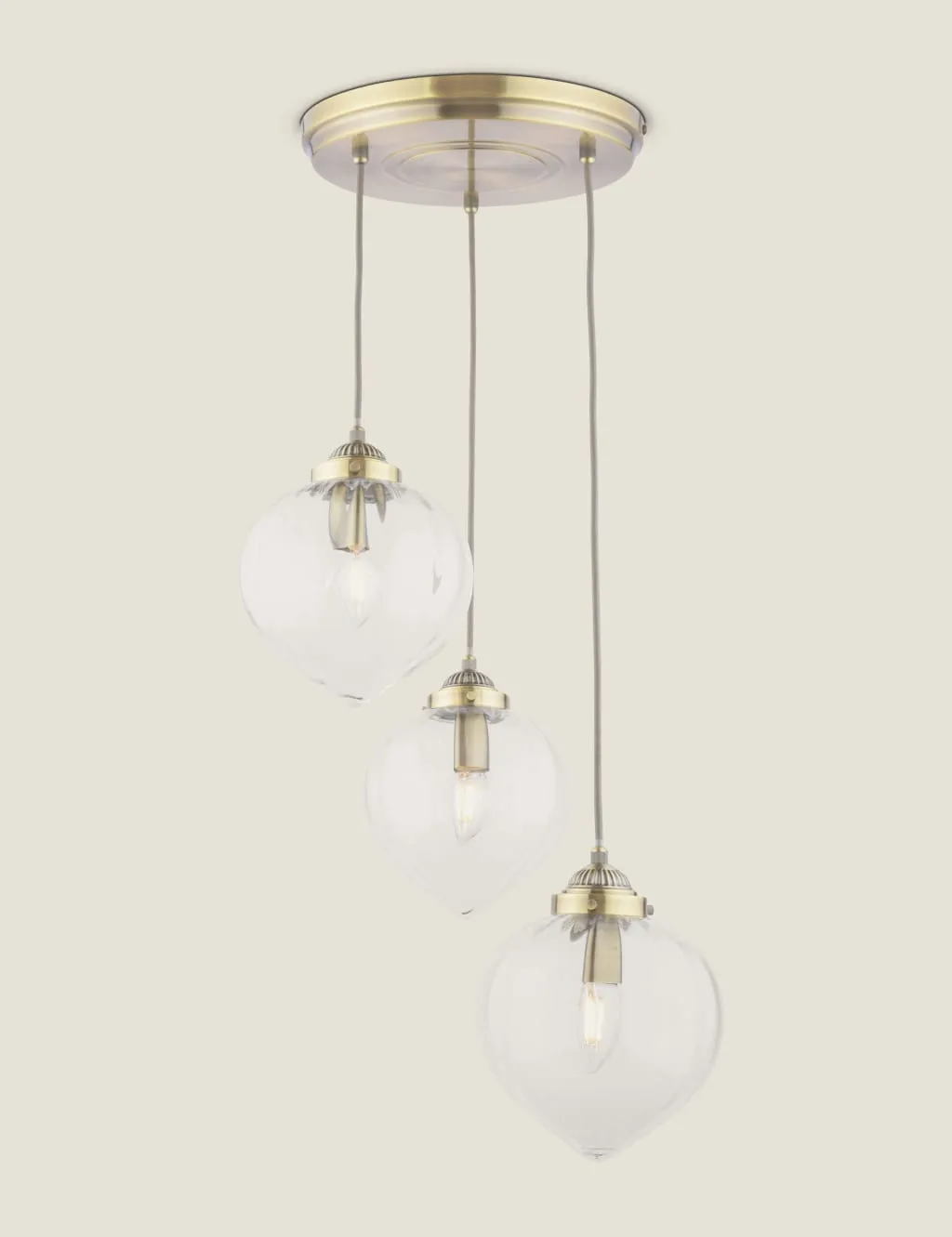 Laura Ashley Whitham Multi-Light Cluster Pendant Light Antique Brass