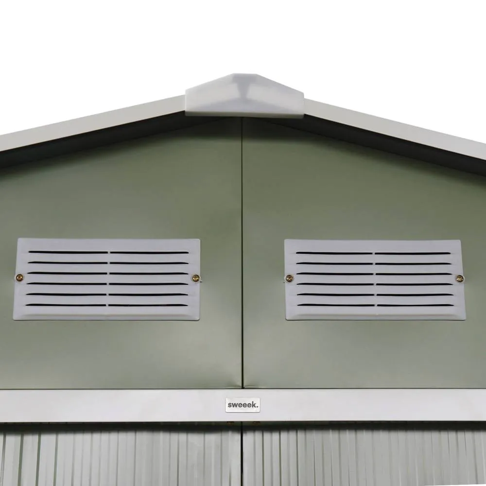 sweeek Metal garden shed 5.29m² with anchoring kit in Green 6