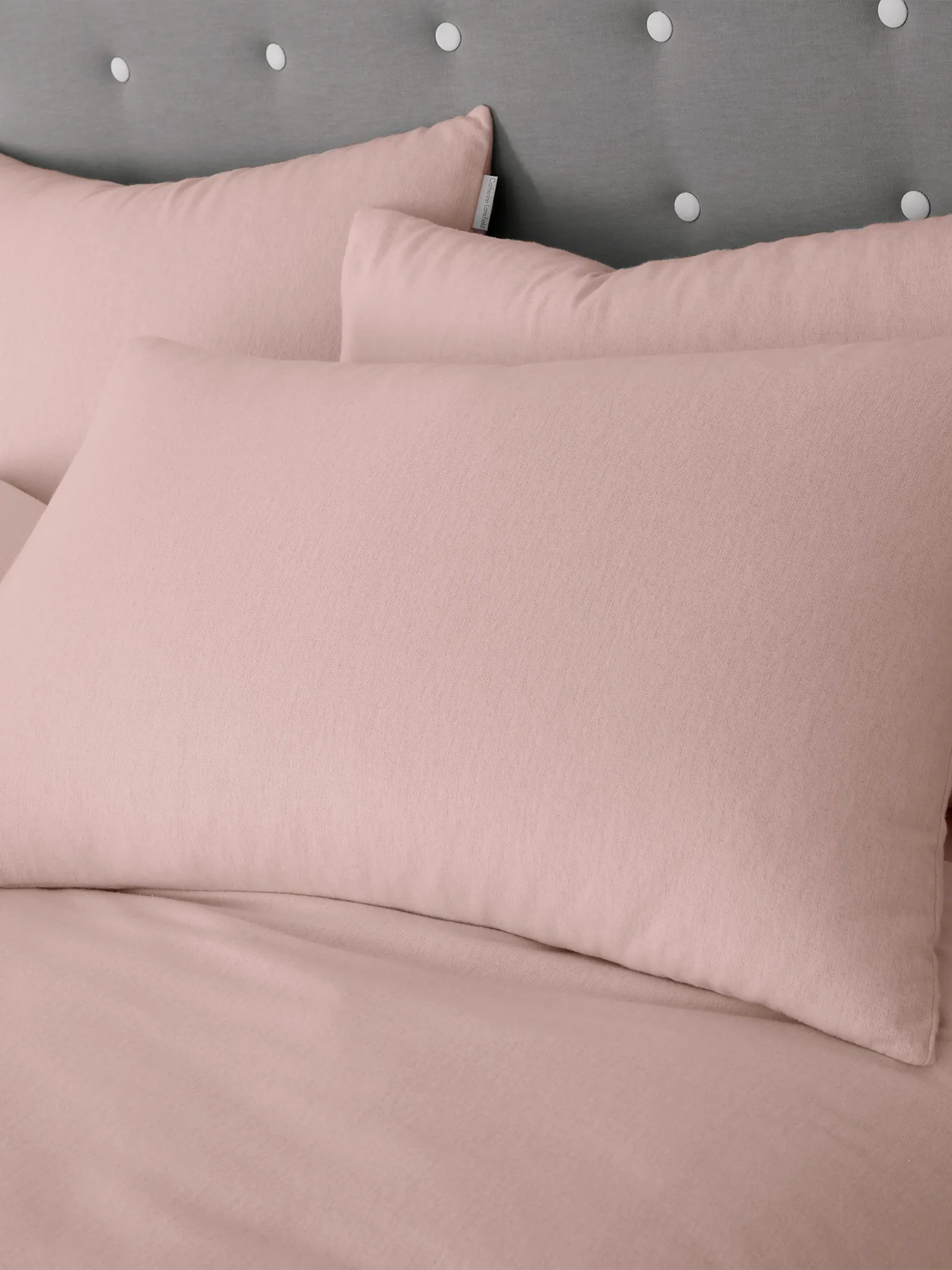 Catherine Lansfield 'Brushed Cotton' Pillowcase Pair in Pink 1