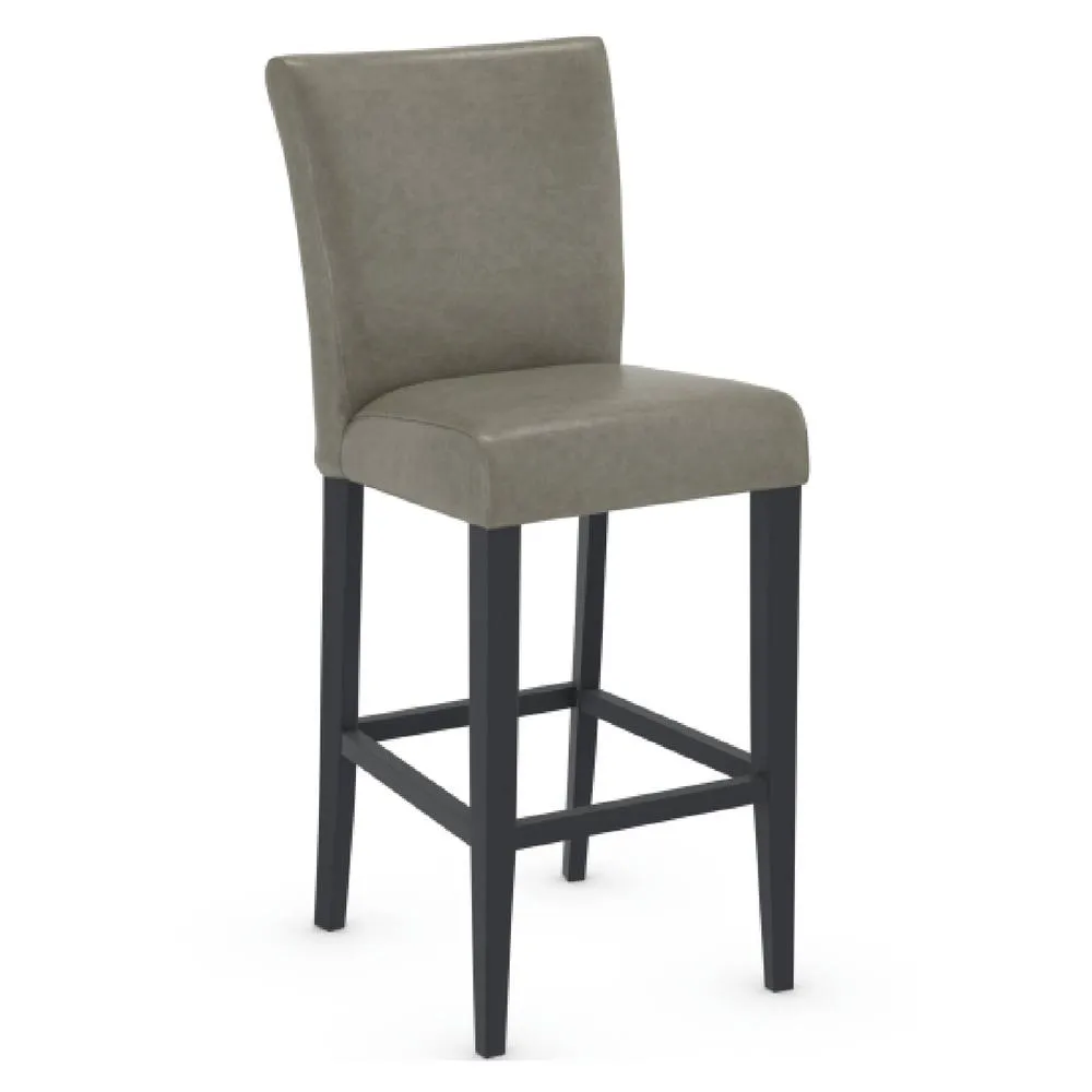 netfurniture Charroney Grey Leather Kitchen Breakfast Bar Stool Padded Assembled 5