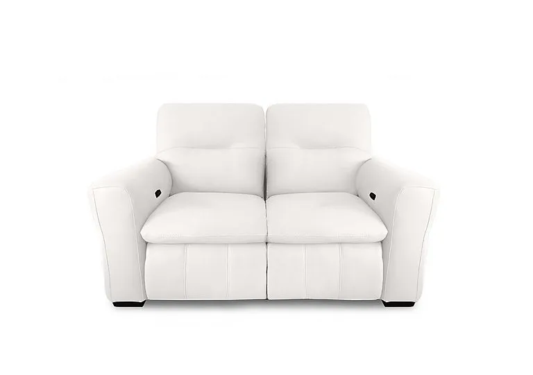Restore 2 Seater Leather Power Recliner Sofa with Power Headrests - Star White