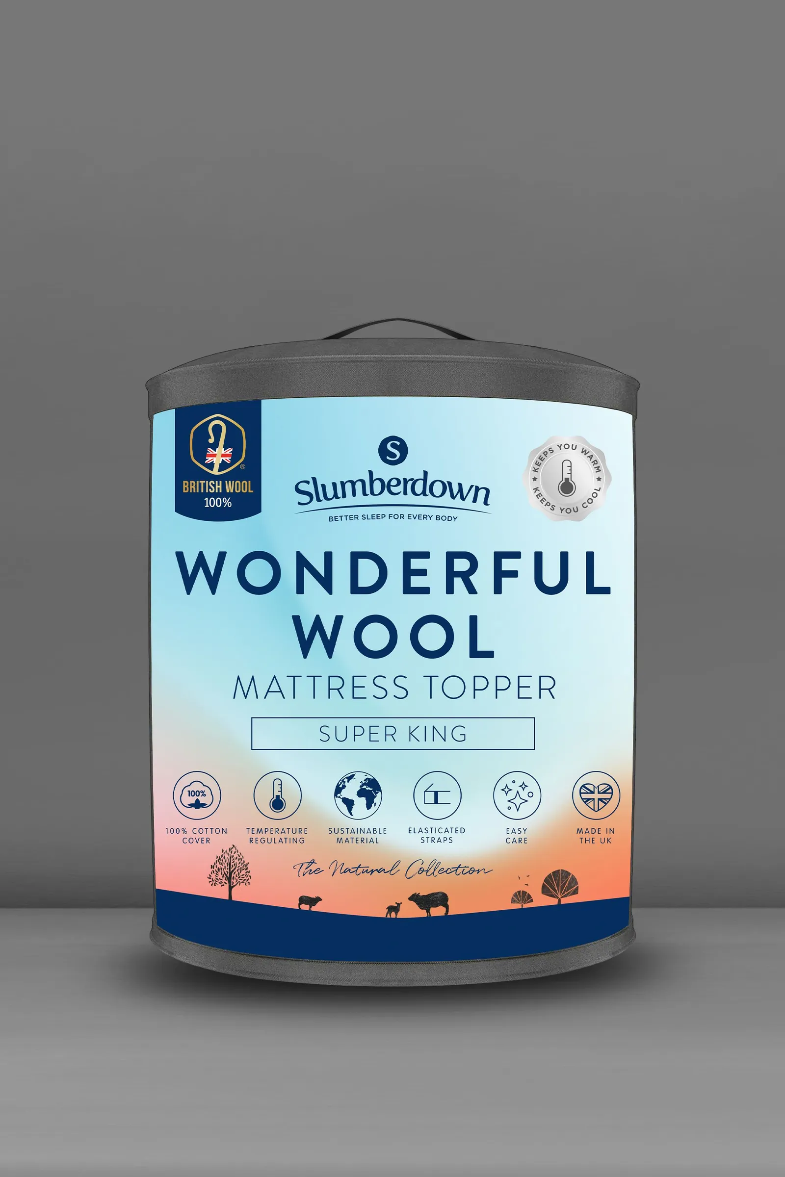 Slumberdown Wonderful Wool Mattress Topper in White