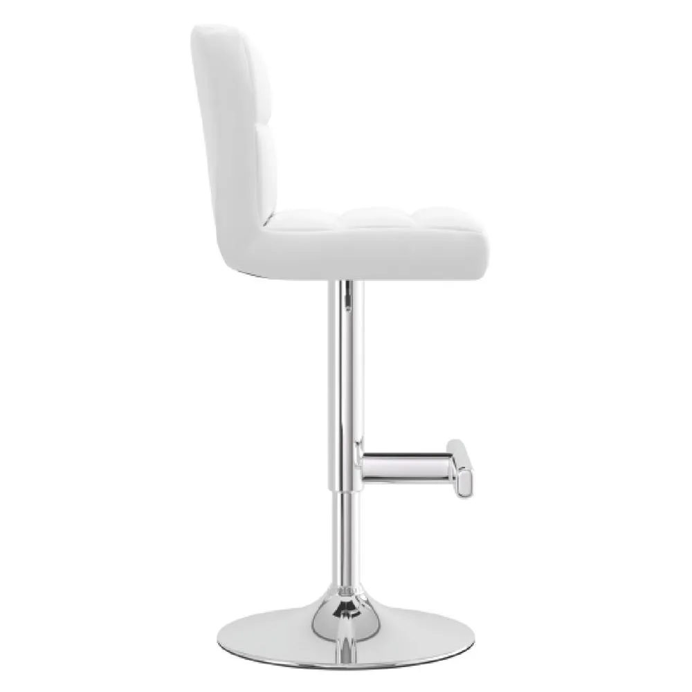 netfurniture Cuborn White Padded Bar Stool Padded Height Adjustable 3