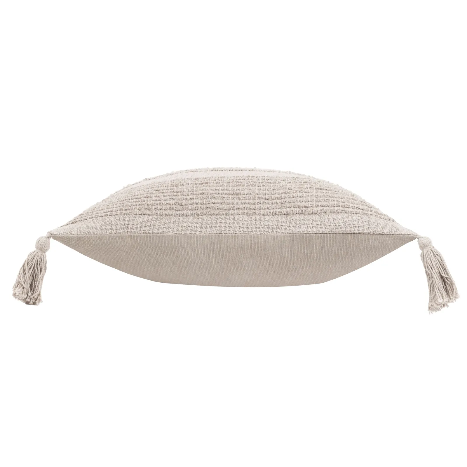 Yard Larch Woven Tasselled Cushion in Cream 4