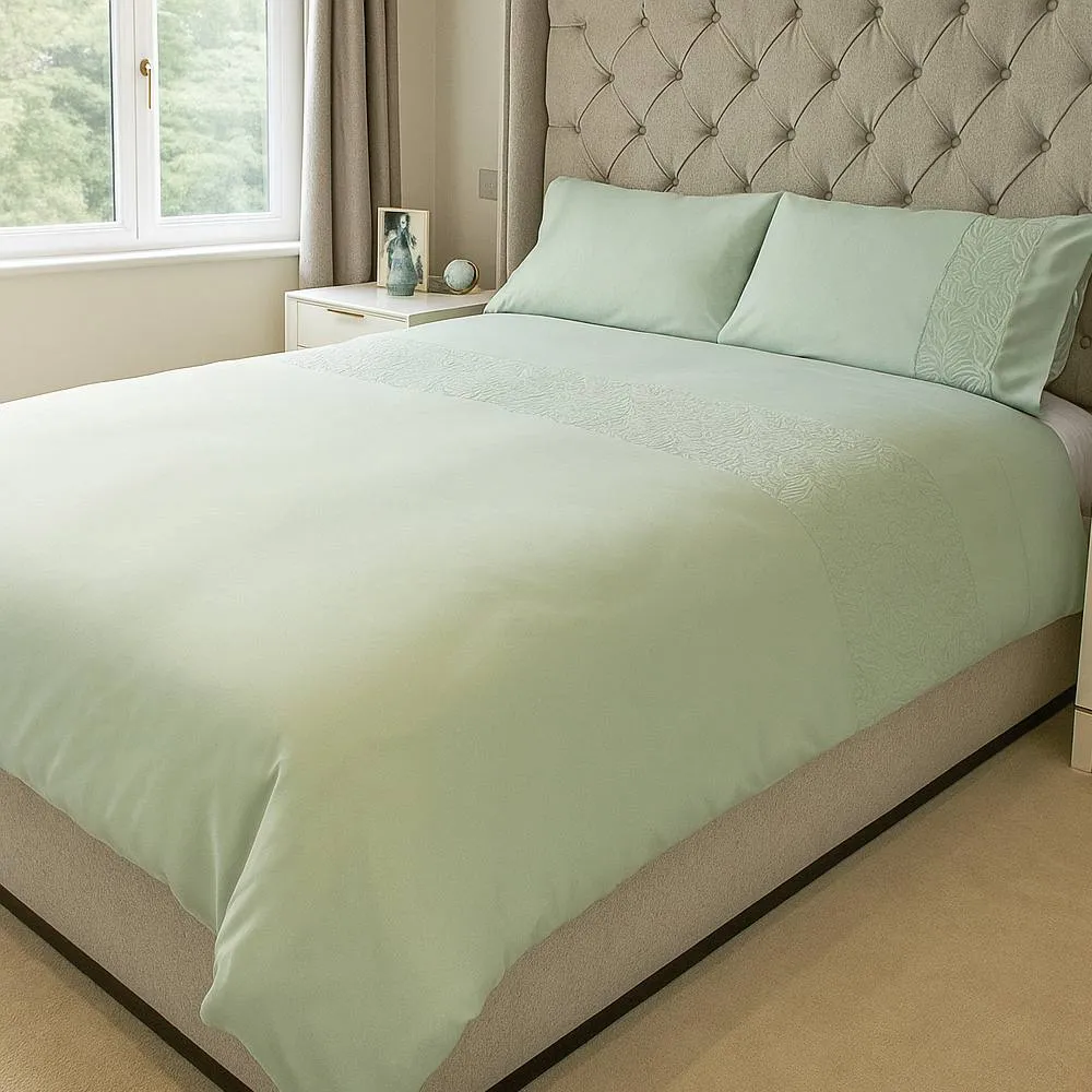 Voltico Pinsonic Quilted Duvet Cover Set Lime & White - Single, Double & King