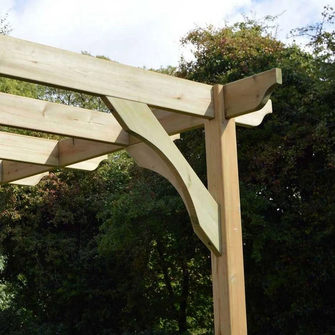 Rutland County Garden Furniture Ltd Wall Mounted Premium Pergola, Wood, L300 x W420 x H270 cm, Light Green 6