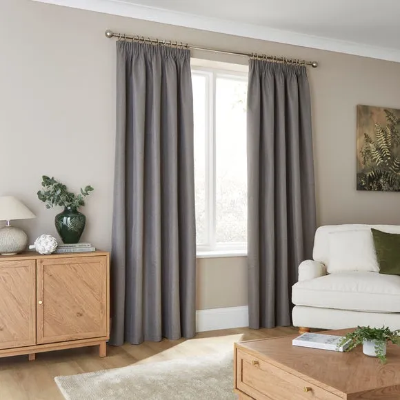 Rotterdam Herringbone Blackout Pencil Pleat Curtains 2