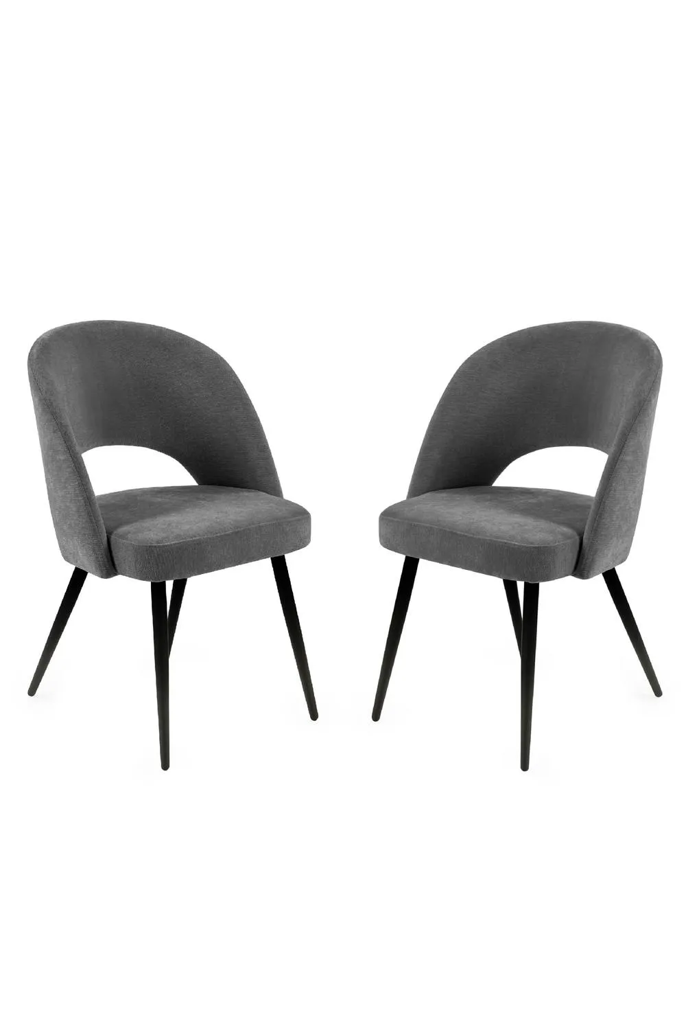 Julian Bowen Ella Curved Back Upholstered Dining Chair (Set of 2) in Dark Grey 6