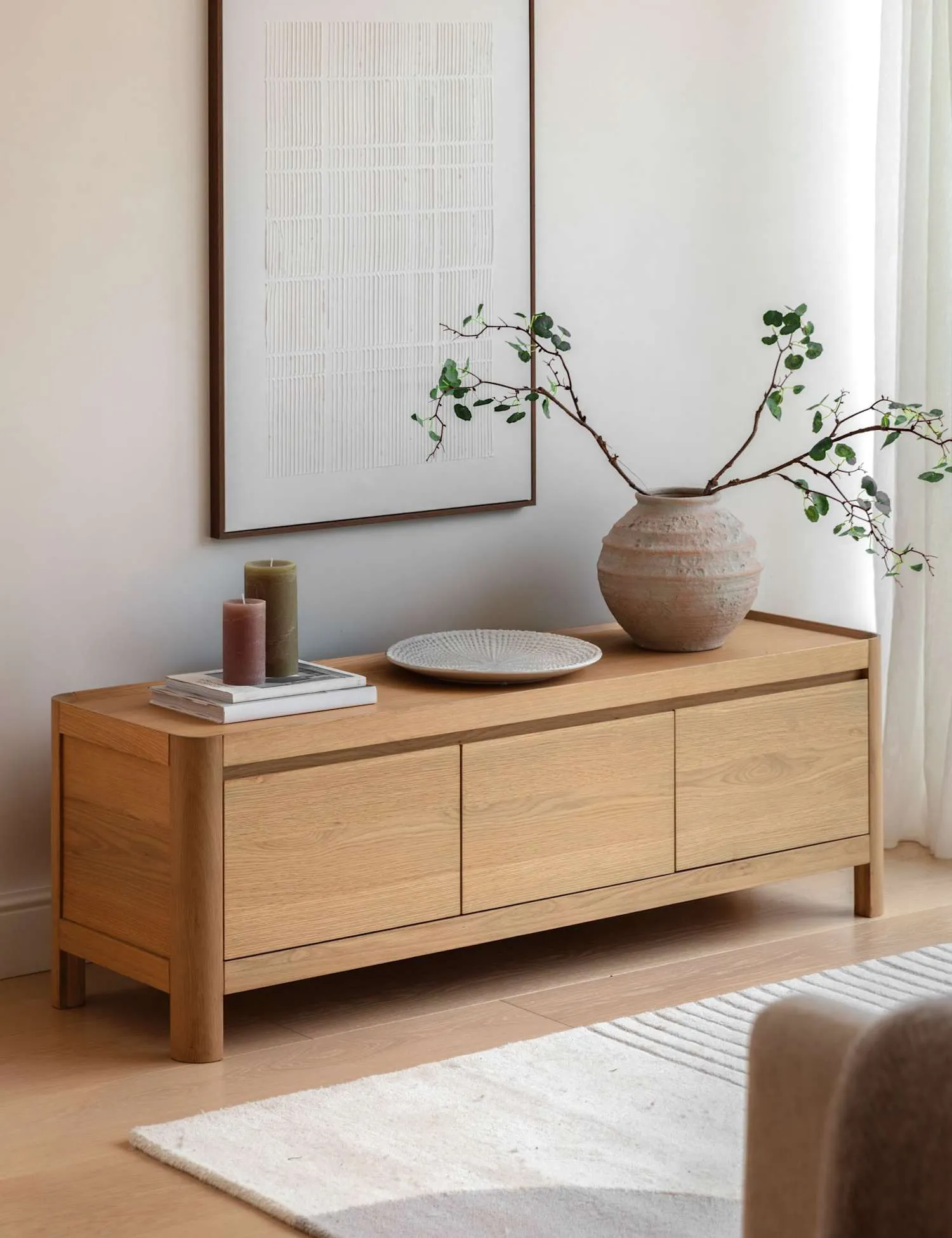 Gallery Direct Ember 3 Door TV Unit Natural