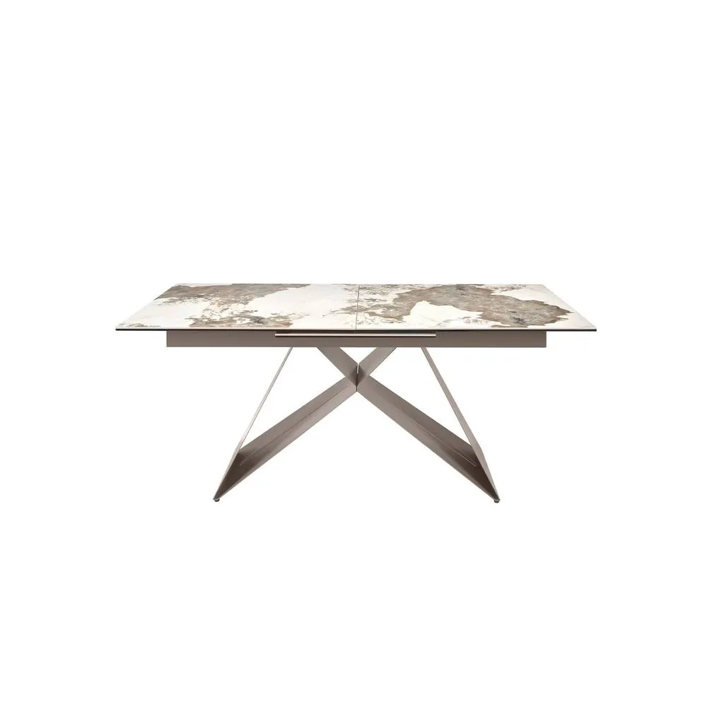 Angel Cerda Model Rectangular Extendable Dining Table - Porcelain in White 2