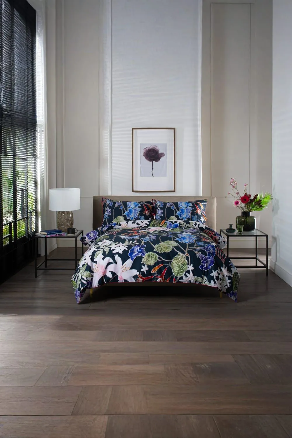 The Lyndon Company Floral Nightshade 200TC 100% Cotton Luxury Duvet Cover Set | Deyongs 1846 in Green