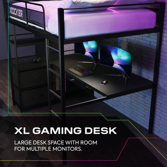 X Rocker BattleBunk XL RGB High Sleeper Bed with Corner Desk 5