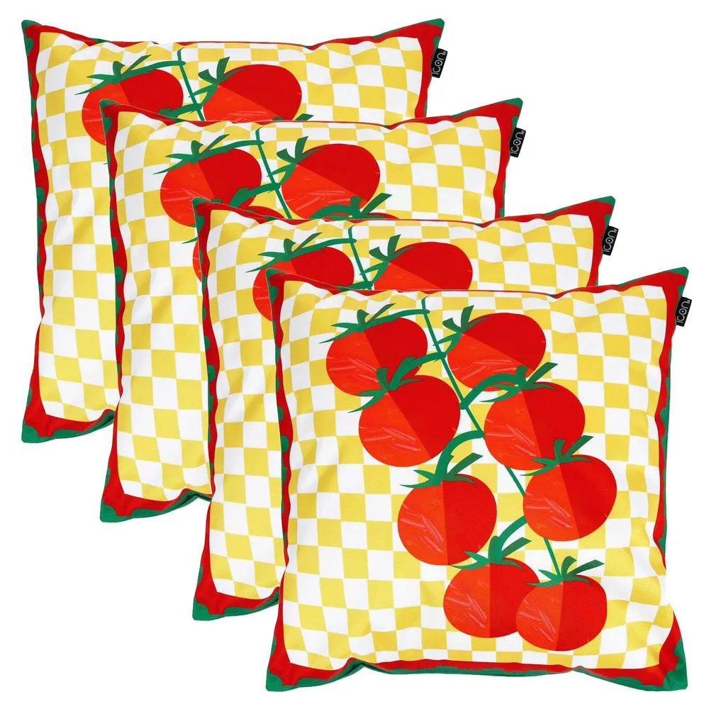 icon 4 Pack Cushion 43x43cm Tomato Print in Yellow