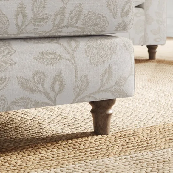Flori Woven Floral Fabric Footstool 4