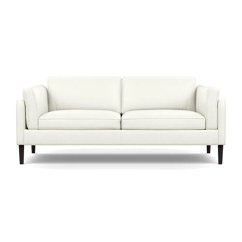 Heal's Sonno 3 Seater Sofa Linea Leather White 634 Wenge Black Feet 1