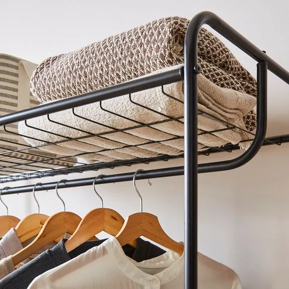 Metal Clothes Rail with Shelving 2