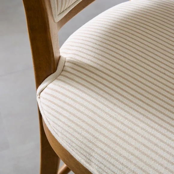 Betty Counter Height Bar Stool, Tiny Stripe Fabric 3