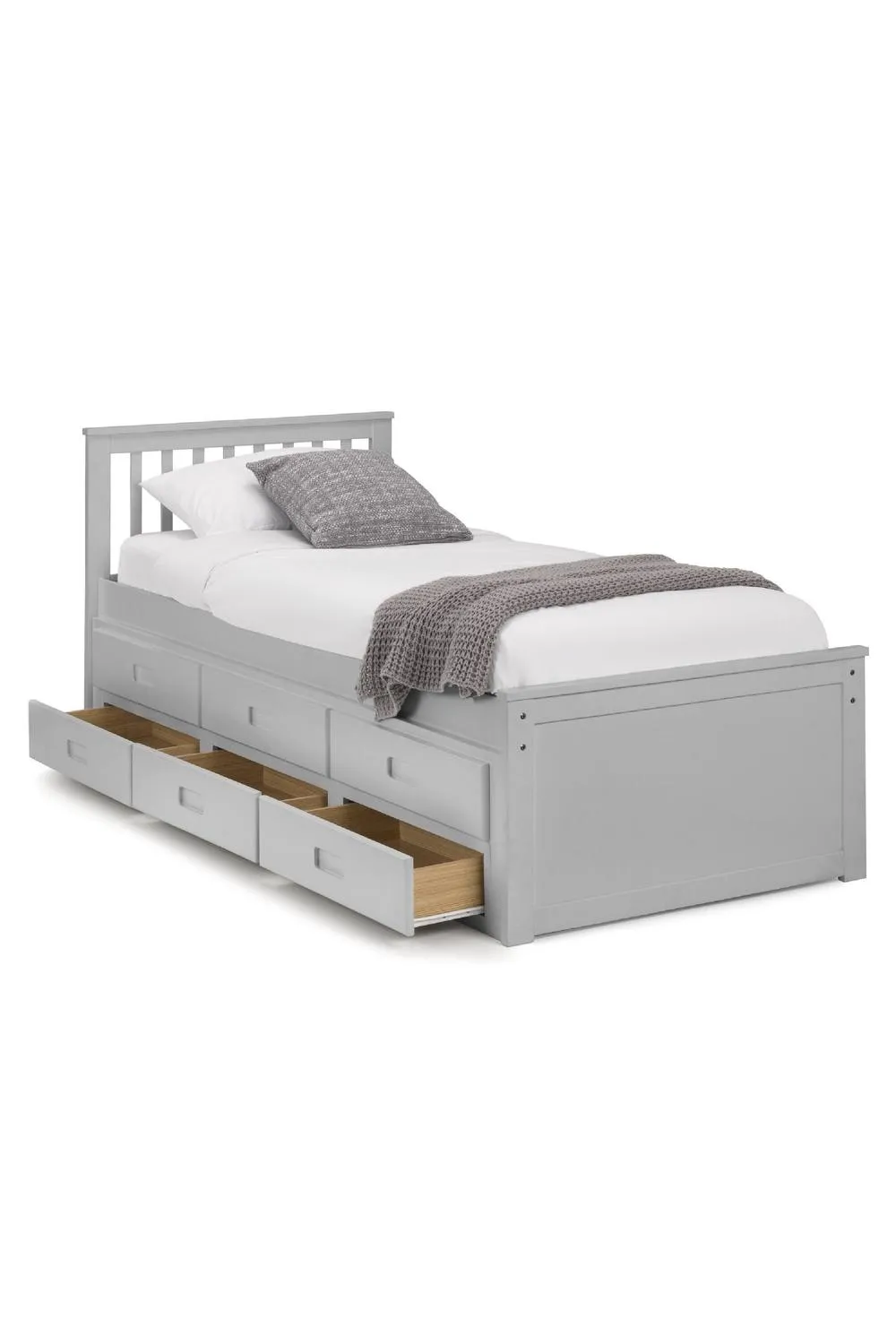 Julian Bowen Maisie Bed with Underbed & Storage Drawers in Grey 4